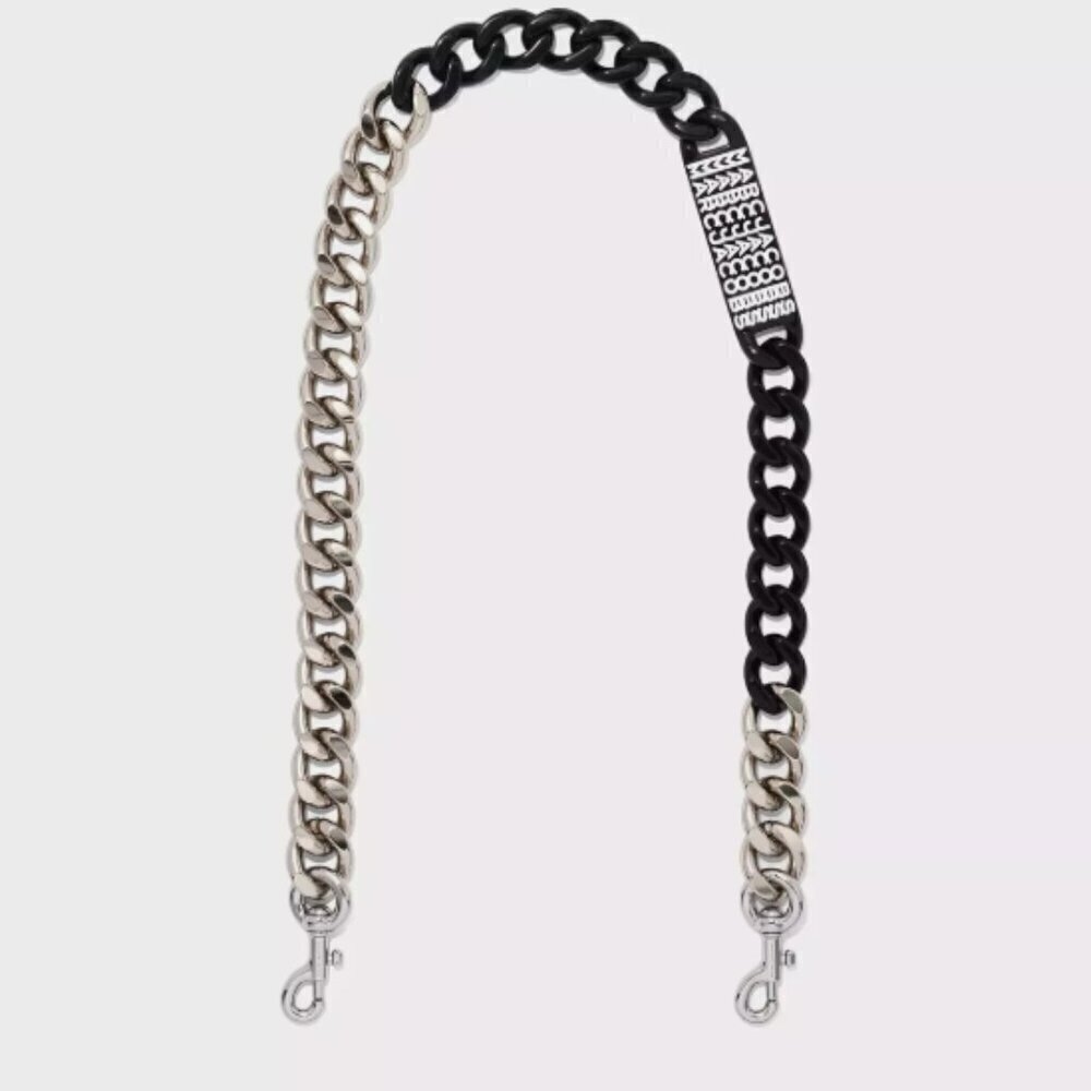 NWT！NEW！Marc Jacobs Monogram Barcode Shoulder Chain Strap -Black/Silver Nickel